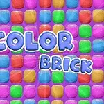 Các khối màu sắc sặc sỡ được sắp xếp trên nền tím với dòng chữ COLOR BRICK ở giữa