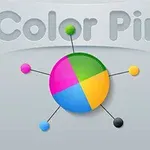Vòng tròn nhiều màu sắc với các chốt màu sắc khác nhau gắn xung quanh, với chữ Color Pin ở phía trên