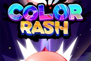 Hình ảnh có chữ COLOR RASH nhiều màu sắc trên nền tối và một nhân vật hoạt hình phía dưới
