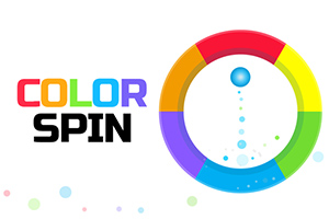 Vòng tròn màu sắc với các phần màu đỏ, vàng, xanh lá và xanh dương, bên cạnh chữ Color Spin