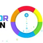 Vòng tròn màu sắc với các phần màu đỏ, vàng, xanh lá và xanh dương, bên cạnh chữ Color Spin