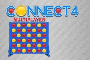 Bảng trò chơi với các quân đỏ và vàng được sắp xếp thành hàng, cùng dòng chữ Connect 4 Multiplayer ở phía trên