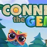 Dòng chữ Connect the Gems với hình hai con cú hoạt hình và cây cối phía sau