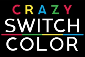 Chữ CRAZY SWITCH COLOR với chữ CRAZY có nhiều màu sắc trên nền đen