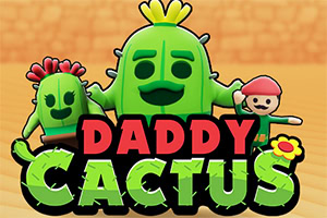 Ba nhân vật hoạt hình hình xương rồng với chữ Daddy Cactus phía trước