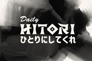 Văn bản Daily Hitori với chữ tiếng Nhật trên nền tối màu