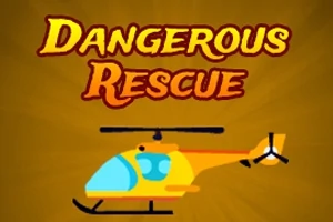 Hình ảnh có chữ Dangerous Rescue với trực thăng màu vàng phía dưới trên nền màu cam