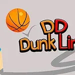 Bút chì màu xanh và cam bóng rổ trên nền xám với dòng chữ DD Dunk Line