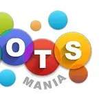 Các hình tròn màu sắc rực rỡ với chữ DOTS ở giữa và chữ MANIA phía dưới