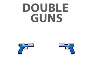 Hai khẩu súng xanh với chữ DOUBLE GUNS phía trên
