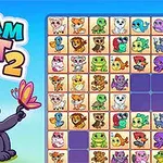 Gấu trúc dễ thương cầm bướm đứng cạnh bảng ghép nối hình thú đầy màu sắc