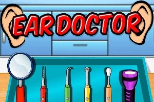 Một hình ảnh với dòng chữ Ears Doctor và hình ảnh các dụng cụ y tế tai mũi họng