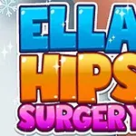 Chữ Ella Hips Surgery với các màu sắc tươi sáng trên nền sáng và có họa tiết tuyết xung quanh