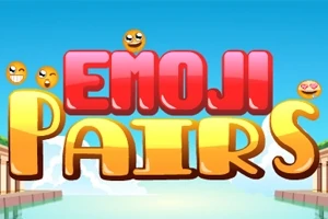 Hình ảnh chứa chữ EMOJI PAIRS với các biểu tượng cảm xúc vui nhộn trên nền bầu trời xanh