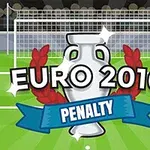 Hình ảnh cúp bạc Euro 2016 với chữ Penalty trên nền sân bóng đá và khung thành