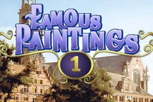 Dòng chữ Famous Paintings 1 nổi bật trên nền hình ảnh của một tòa nhà cổ điển