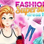 Hai cô gái trẻ mỗi người đang tự chọn quần áo và phụ kiện trên nền hồng với nhiều biểu tượng thời trang