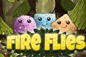 Ba sinh vật dễ thương màu tím, xanh dương và cam đứng phía trước khu rừng, bên trên dòng chữ Fire Flies