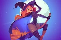 Chơi game Flappy Witch, nhấn để nhảy và bay chú chim tránh ống
