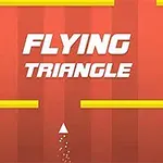 Hình ảnh có nền màu cam với dòng chữ Flying Triangle và một hình tam giác nhỏ màu trắng bay lên dưới các thanh ngang màu vàng