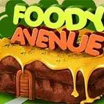 Một ngôi nhà bánh phủ lớp phô mai chảy với chữ FOODY AVENUE nổi bật phía trên