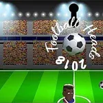Hai nhân vật hoạt hình với trái bóng đá trên sân vận động đầy khán giả và dòng chữ Football Heads 2018
