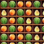 Hình ảnh hiển thị một lưới gồm các loại trái cây như dưa hấu, đào và lê nằm trong các ô vuông
