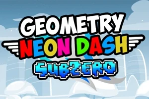 Hình ảnh có nền xanh với các chữ đậm màu sắc khác nhau, gồm Geometry Neon Dash Subzero