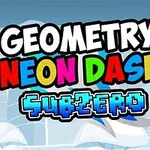 Hình ảnh có nền xanh với các chữ đậm màu sắc khác nhau, gồm Geometry Neon Dash Subzero