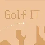 Tiêu đề Golf IT trên nền màu be với một quả bóng golf đang bay và đuôi chỉ đường, cùng cờ đích ở góc dưới bên phải