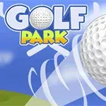 Hình ảnh quả bóng golf lớn đang bay trên nền trời xanh với từ GOLF PARK
