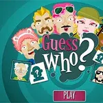 Các nhân vật hoạt hình với phong cách đa dạng bao quanh dòng chữ “Guess Who?
