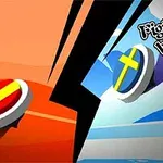 Hai quả bóng có quốc kỳ Việt Nam và Thụy Điển đối đầu nhau với dòng chữ Fight to be Winner