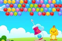 Chú chim vàng dễ thương phải bắn hết tất cả các bong bóng