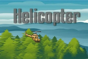 Helicopter Trực thăng nhỏ bay trên nền rừng xanh với chữ Helicopter phía trên