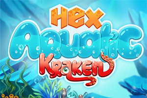 Tiêu đề nổi bật với chữ Hex Aquatic Kraken trên nền đại dương với san hô và thực vật dưới nước