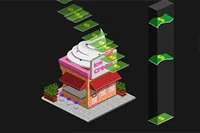 Xây cửa hàng, kiếm tiền, mua nâng cấp, và click click click