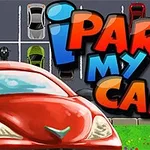 Hình ảnh của nhiều chiếc xe đang đỗ trong bãi với dòng chữ iPark My Car nổi bật phía trước
