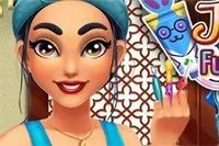 Jasmine chuẩn bị cho cuộc thi hóa trang và vẽ mặt