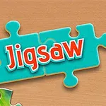 Các mảnh ghép xếp hình nhiều màu sắc trên nền gỗ với chữ Jigsaw nổi bật ở giữa