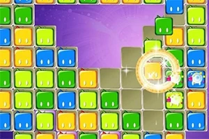 Các khối vuông màu sắc tươi sáng xếp liền nhau trên nền tím, với một hiệu ứng sáng nổi bật ở phía bên phải