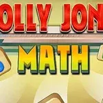 Chữ Jolly Jong Math nổi bật với các viên gạch số xung quanh trên nền vàng