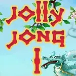Dòng chữ màu đỏ jolly jong I nổi bật trên nền xanh trời, xung quanh là hoa anh đào và một con rồng xanh