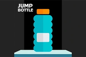 Chai màu xanh có nắp cam trên nền màu tối với dòng chữ Jump Bottle