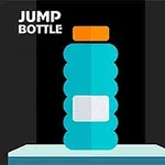 Chai màu xanh có nắp cam trên nền màu tối với dòng chữ Jump Bottle