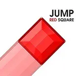 Hình ảnh một hình vuông màu đỏ đậm và sáng nổi bật trên nền trắng, kèm chữ Jump Red Square