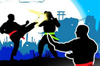 Hóa thân thành bậc thầy karate và chiến đấu với các đợt