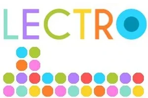Chữ LECTRO nhiều màu sắc ở trên cùng và các chấm tròn màu sắc đa dạng sắp xếp theo hàng bên dưới