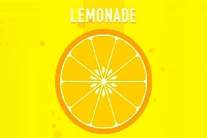 Hình ảnh một lát chanh vàng cùng với chữ LEMONADE trên nền màu vàng sáng