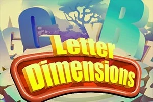 Chữ Letter Dimensions nổi bật với phông chữ 3D màu vàng trên nền các chữ cái lớn khác mờ ảo